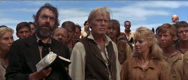 Jack Elam, Richard Widmark, Lola Albright & Michael McGreevey in The Way West (1967)